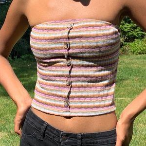 AE colorful striped tube top